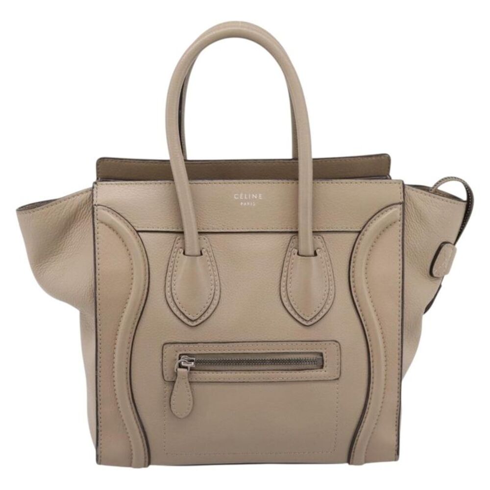 Celine Luggage Grainy Leather Beige Leather Handbag